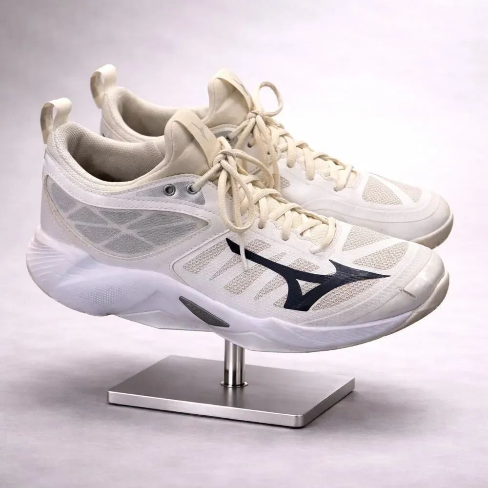 Mizuno Japan Women’s WAVE Dimention Mid Volleyball Shoes V1GA2240 White Black